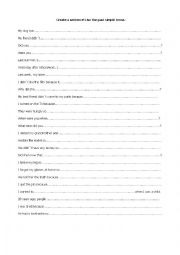 English Worksheet: Past simple tense - make up the rest of the sentence!