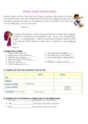 English Worksheet: Free Time Activities 
