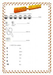 English Worksheet: EXERCISES - NUMBERS