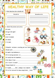 English Worksheet: HEALTHY WAY of Life