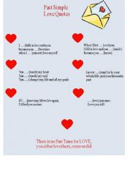 English Worksheet: Past Simple - Love Quotes