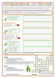 English Worksheet: The Grasshopper and the Ant video (reported speech)