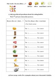 English Worksheet: Do you often eat..? 