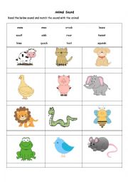 Animal Sound Worksheet