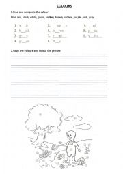 English Worksheet: Colours