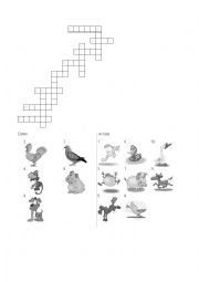 English Worksheet: crossword - animals