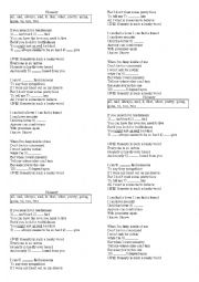 English Worksheet: Honesty: Pop Song Cloze Test