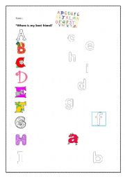 English Worksheet: Alphabet A~I Matching
