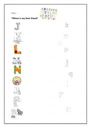English Worksheet: Alphabet J~R Matching