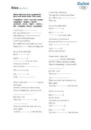 English Worksheet: Olympic anthems - Rise (Katy Perry) vs Survival (Muse) 