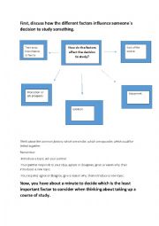 English Worksheet: FCE Speaking Part 3, Study