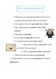 English Worksheet: get questionnaire