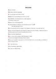 English Worksheet: DIALOGUE
