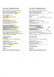 English Worksheet: Song - Thinking out loud - Ed Sheeran