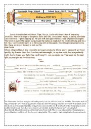 English Worksheet: 7th form test