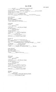 English Worksheet: Song: All of Me