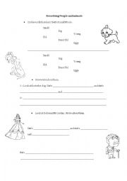 English Worksheet: Describing people and animals