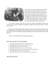 English Worksheet: The princess and the pea