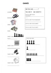 English Worksheet: games