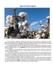 Reading comprehension GM cotton Plant 