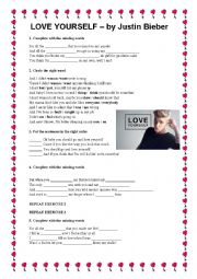 Music Worksheet - Love Yourself - Justin Bieber 