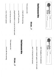 English Worksheet: Find someone who