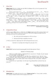 English Worksheet: Types of Language Test