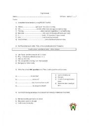 English Worksheet: Present simple - Exam