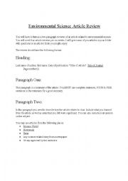 English Worksheet: Article Review