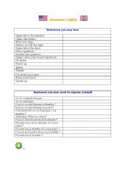 English Worksheet: Classroom English