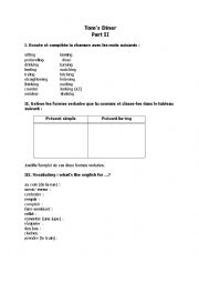 English Worksheet: Toms diner