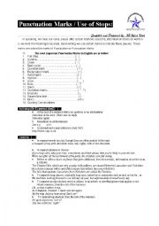 English Worksheet: Punctuation Marks