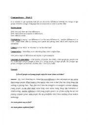 English Worksheet: Part 3 IELTS - Comparison questions