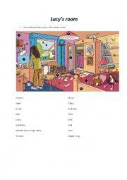 English Worksheet: Lucys room