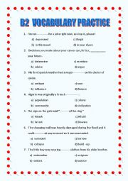 English Worksheet: ECCE-B2- VOCABULARY PRACTICE