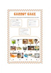 English Worksheet: CARROT CAKE