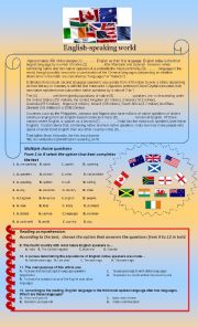 English Worksheet: English speaking world