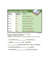 English Worksheet: Possessive adjectives