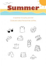 English Worksheet: Summer Clothes