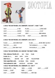 English Worksheet: zootopia