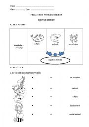 English Worksheet: aquatic animals