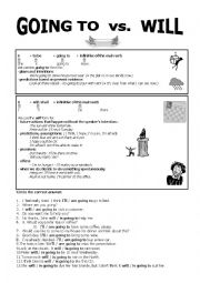 English Worksheet: Will or going to