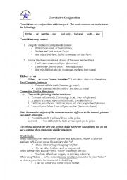 English Worksheet: Correlative conjuntions