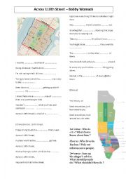 English Worksheet: Across 110th Street - Bobby Womack (living in the ghetto)