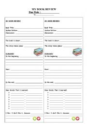 English Worksheet: Book Review