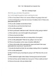 English Worksheet: BBC Truth about Food
