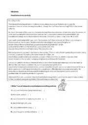 English Worksheet: Reading