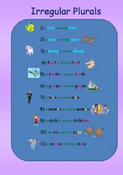 English Worksheet: Irregular Plurals