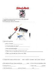 English Worksheet: School of Rock guide