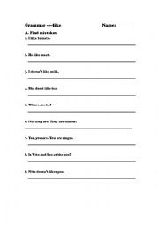 English Worksheet: Grammar--like